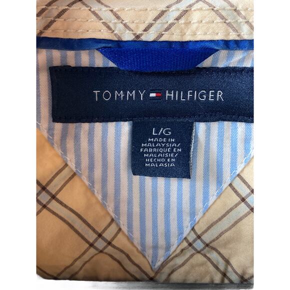 Tommy Hilfiger Shirt Mens Large Yellow Check Windowpane Grid Button Down Cotton - Picture 3 of 6